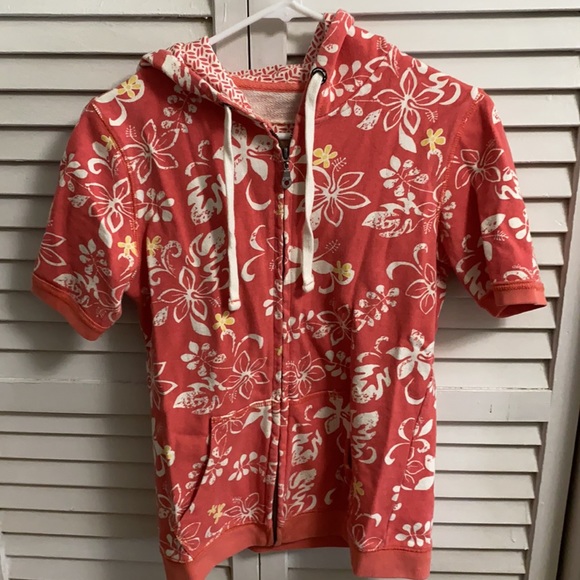 Orange flower Aero short sleeve beach sweatshirt - Picture 4 of 7
